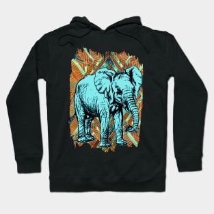 Elephant on African Pattern Hoodie